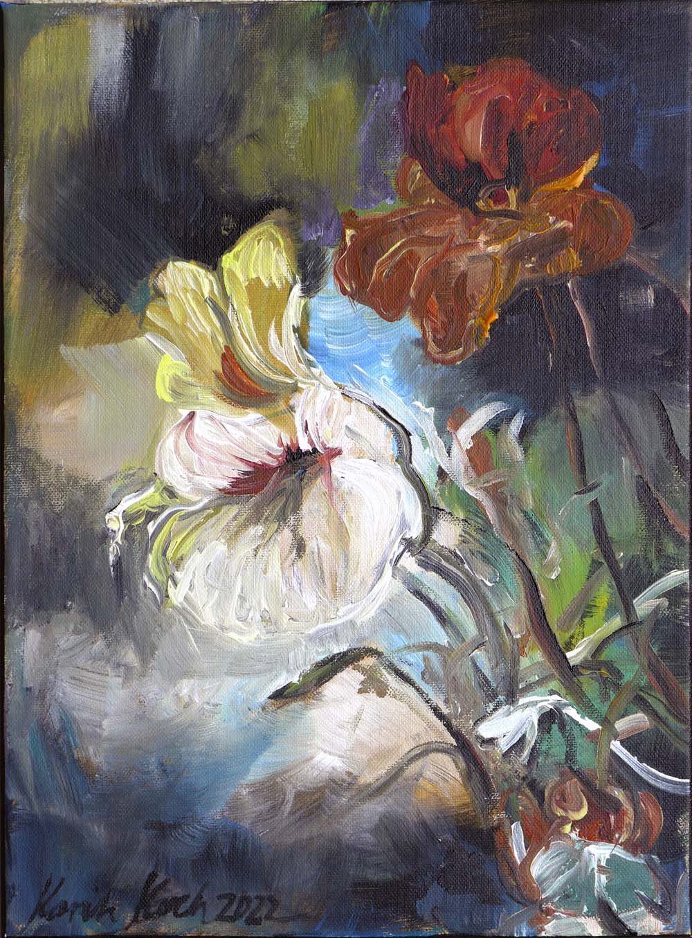 Frühjahrsblumen, Acryl auf Leinwand, 30 x 40 cm 
